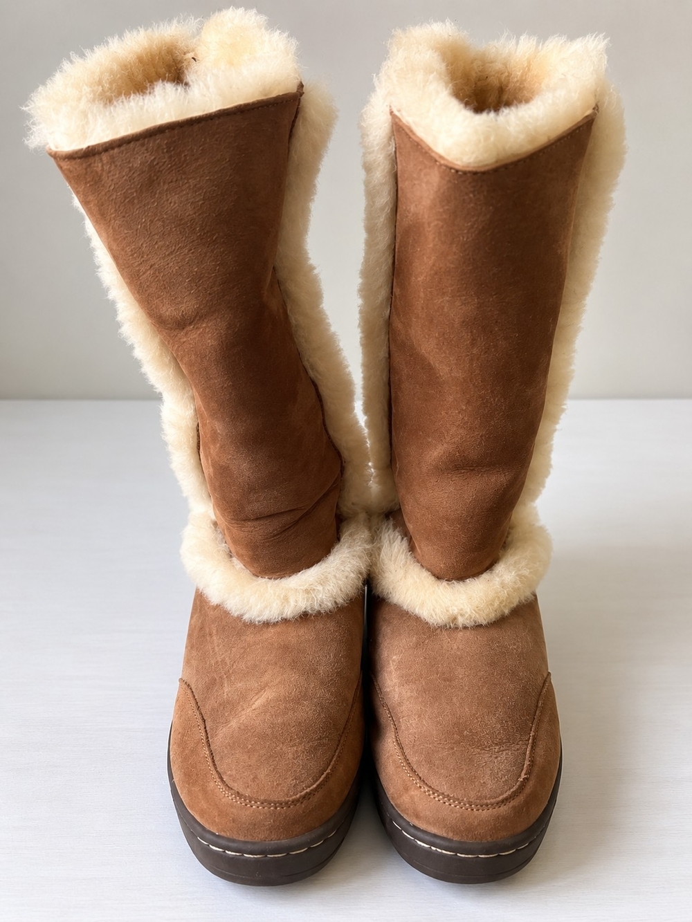 UGG Chestnut Suede Shearling-Lined Ankle Boots